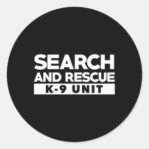 Sticker Rond K9 Mince Orange Line Recherche Secourt Sar K-9 Tea