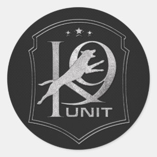 Sticker Rond K-9 unité - chien policier - Malinois