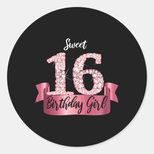 Sticker Rond K Black Sweet 16 Style I 16E (Devant)
