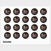 Sticker Rond K Est Pour Le Jardin D'Enfants Enseignant Leopard (Feuille)