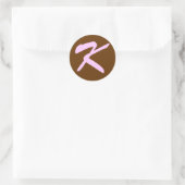 STICKER ROND K MONOGRAMME PREMIER ROSE BROWN (Sac)