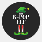 Sticker Rond K-p Elf Matching Family Group Christmas Party Pyja (Devant)