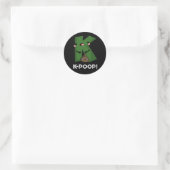 Sticker Rond K-poop Funny K-pop Poo Pun Dark BG (Sac)