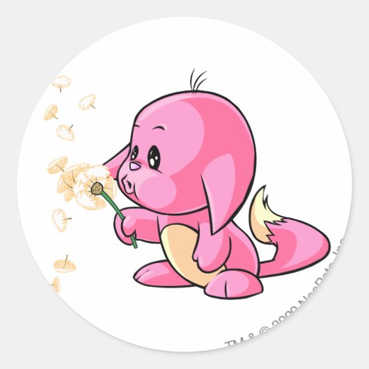 Sticker Rond Kacheek Pink (Devant)
