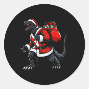Sticker Rond Kaiju Père Noël Noël Santazilla Monstre Japonais