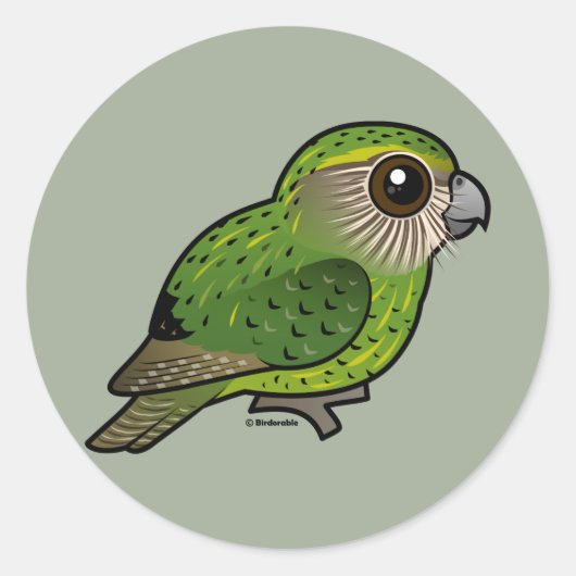 Sticker Rond Kakapo Birdorable (Devant)