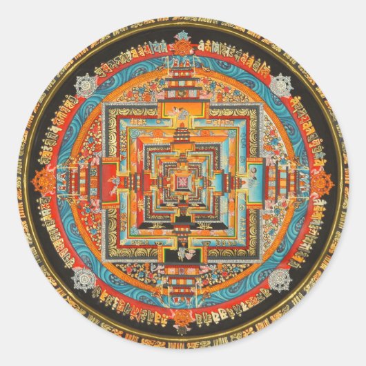 STICKER ROND KALACHAKRA ESOTERIE MANDALA III (Devant)