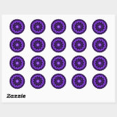 Sticker Rond Kaledoscope violet (Feuille)
