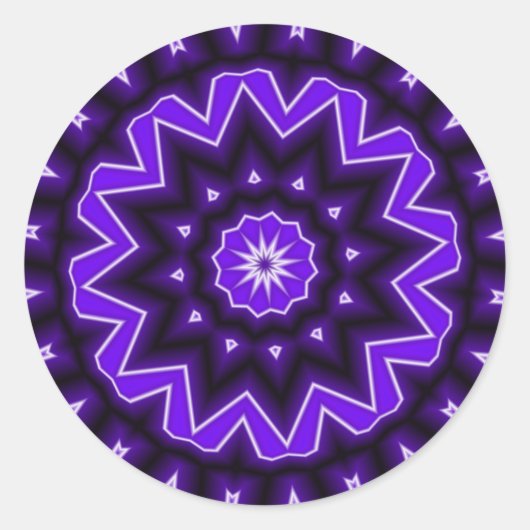 Sticker Rond Kaledoscope violet (Devant)