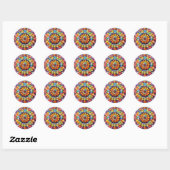 Sticker Rond Kaleidescope (Feuille)