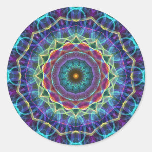 Sticker Rond Kaléidoscope à fleurs intérieures