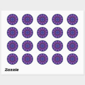 Sticker Rond Kaleidoscope Apophyse Coeurs Mandala (Feuille)