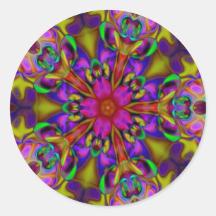 Sticker Rond Kaleidoscope Apophyse Fractage Art - II