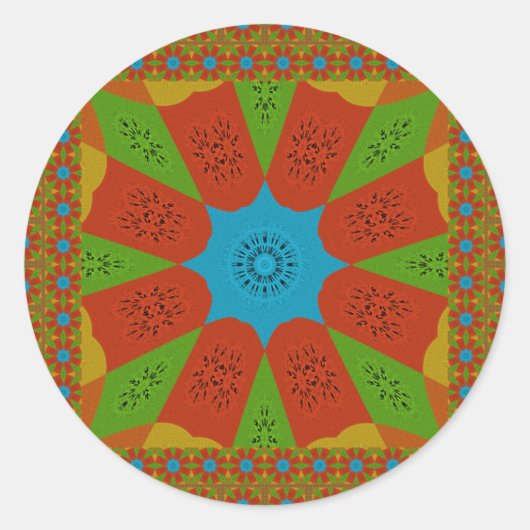 Sticker Rond Kaleidoscope Bloom Une Vibrante couleur d'impressi (Devant)