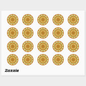 Sticker Rond Kaleidoscope d'automne (Feuille)