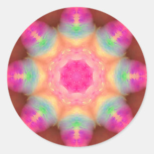STICKER ROND ~ KALEIDOSCOPE FLUORO OCTAGON ~
