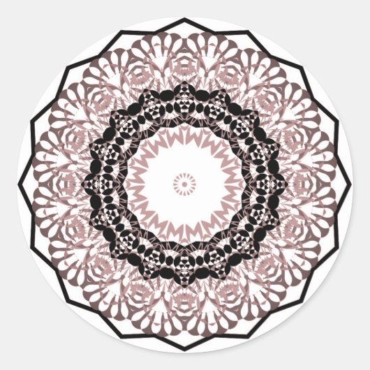 Sticker Rond Kaleidoscope, mandala (Devant)
