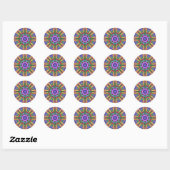Sticker Rond Kaléidoscope motif Pastel (Feuille)