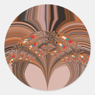 Sticker Rond Kaleidoscope noir africain Design d'impression