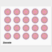 Sticker Rond Kaleidoscope sur bleu (Feuille)