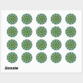 Sticker Rond Kaleidoscope vert (Feuille)