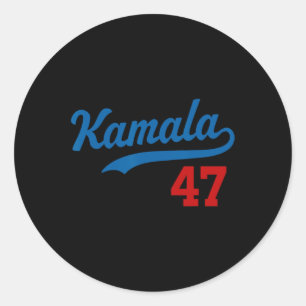 Sticker Rond Kamala 47 Style Baseball Kamala Harris 2024 Présid