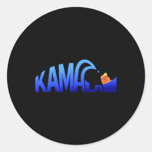 Sticker Rond Kamala Blue Wave sur Trump Harris pour président 1