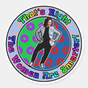 Sticker Rond Kamala est plus intelligente - les femmes sont plu