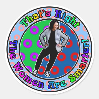 Sticker Rond Kamala est plus intelligente - les femmes sont plu