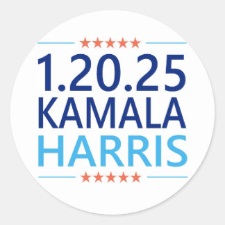 Sticker Rond Kamala Harris 1re femme présidente 1.20.25