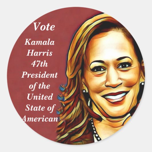 Sticker Rond Kamala Harris-2024_ (Devant)