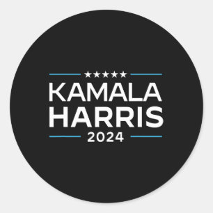 Sticker Rond Kamala Harris 2024 Elections Présidentielles Homme