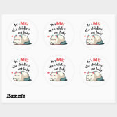 Sticker Rond Kamala Harris 2024 Mignonne Dame Chat Sans Enfant (Feuille)