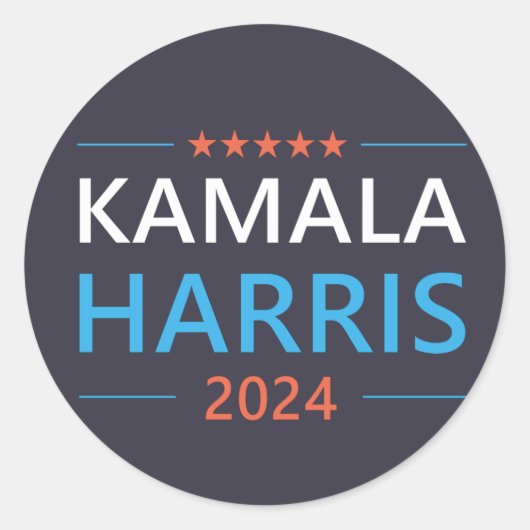 Sticker Rond Kamala Harris 2024 Présidente (Devant)