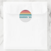Sticker Rond Kamala Harris 2024 Retro Sunset Vintage (Sac)