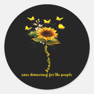 Sticker Rond Kamala Harris 2024 Sauver La Démocratie Pour Le Pe