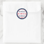 Sticker Rond Kamala Harris 2024 Support Rouge Blanc Bleu (Sac)