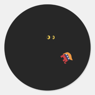 Sticker Rond Kamala Harris 2024 Victory Black Cat Vs Elephant T