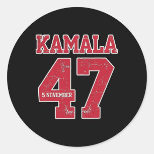 Sticker Rond Kamala Harris 47 Le Président Usa 5 Novembre