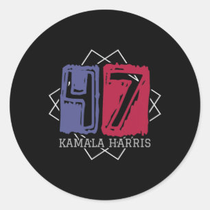 Sticker Rond Kamala Harris 47 The President Of Usa America 2024