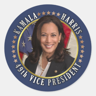 Sticker Rond Kamala Harris 49e vice-présidente