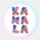 Sticker Rond Kamala Harris American Flag Balloon Alphabets mign (Devant)