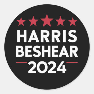 Sticker Rond Kamala Harris Andy Beshear 2024 Harris Beshear 202