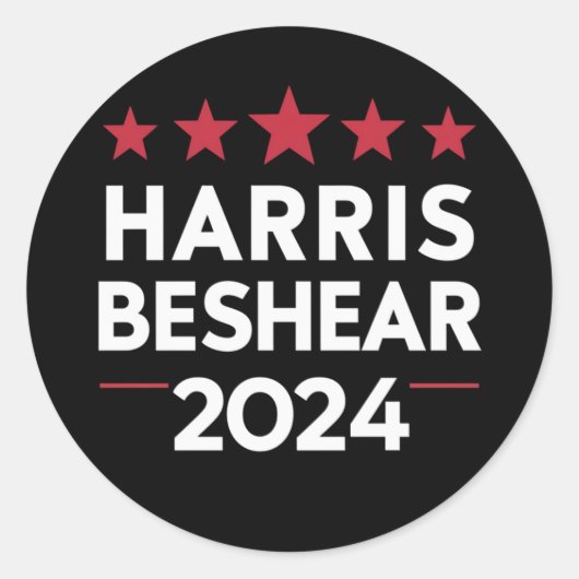 Sticker Rond Kamala Harris Andy Beshear 2024 Harris Beshear 202 (Devant)
