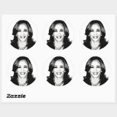 Sticker Rond Kamala Harris Bust (Feuille)