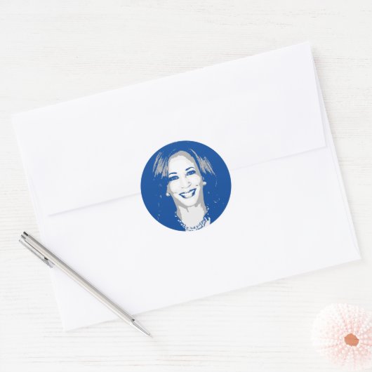 Sticker Rond Kamala Harris Bust (Enveloppe)