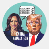Sticker Rond Kamala Harris Dit Que Trump Serrure (Devant)