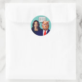 Sticker Rond Kamala Harris Dit Que Trump Serrure (Sac)