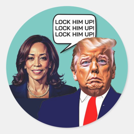 Sticker Rond Kamala Harris Dit Que Trump Serrure (Devant)