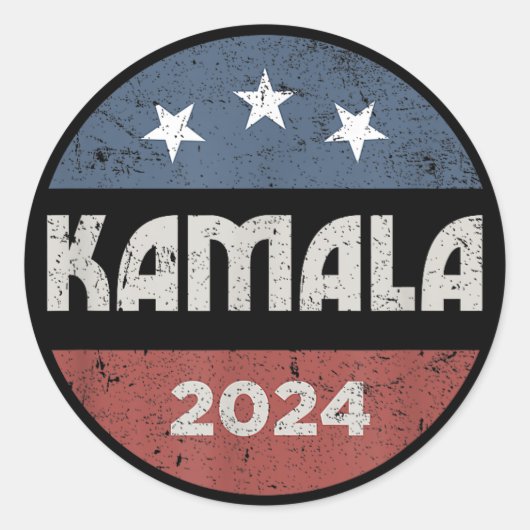 Sticker Rond Kamala Harris élection présidentielle de 2024 (Devant)
